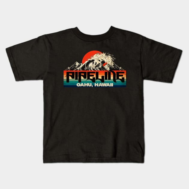 Pipeline Oahu Big Wave Kids T-Shirt by CTShirts